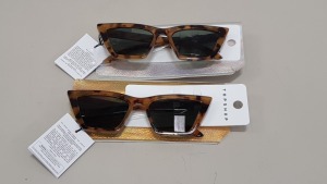 40 X BRAND NEW PACKS OF 2 TOPSHOP SUNGLASSES - IN TORTOISE SHELL DESIGN WITH SLEEVES RRP £14 EACH PAIR - TOTAL £1120