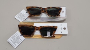 40 X BRAND NEW PACKS OF 2 TOPSHOP SUNGLASSES - IN TORTOISE SHELL DESIGN WITH SLEEVES RRP £14 EACH PAIR - TOTAL £1120