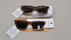 40 X BRAND NEW PACKS OF 2 TOPSHOP SUNGLASSES - IN TORTOISE SHELL DESIGN WITH SLEEVES RRP £14 EACH PAIR - TOTAL £1120