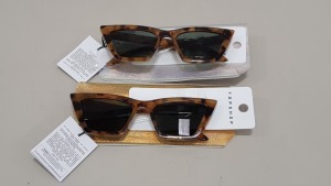 40 X BRAND NEW PACKS OF 2 TOPSHOP SUNGLASSES - IN TORTOISE SHELL DESIGN WITH SLEEVES RRP £14 EACH PAIR - TOTAL £1120