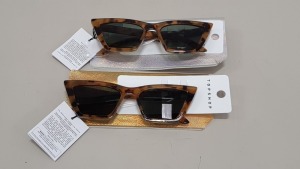 40 X BRAND NEW PACKS OF 2 TOPSHOP SUNGLASSES - IN TORTOISE SHELL DESIGN WITH SLEEVES RRP £14 EACH PAIR - TOTAL £1120