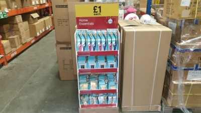 DISPLAY UNIT OF TESCO HOUSEHOLD GOODS CONSISTING 64 X BENDY LIGHTERS (IDEAL FOR BBQ), 88 X LED