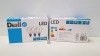 48 X BRAND NEW DIALL PACK OF 3 LED BULBS WITH EDISON SCREW CAP (470 LUMENS) - IN 3 BOXES