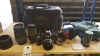 8 PIECE ASSORTED LOT CONTAINING MINOLTA CAMERA, LENSES, AMBICO CAMERA CASE, SOCKS, JACK&JONES DEODORANT AND JACK&JONES TSHIRTS.