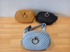 25 X BRAND NEW BUM BAGS IN BLACK, PALE BLUE AND MUSTARD