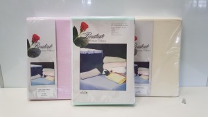 45 X BRAND NEW LORD OF LINENS ROSALINDE EXCLUSIVE COLLECTION 1 PAIR OF FLANNEL COT SHEETS IN VARIOUS COLOURS. (140X180CM) - IN 2 BOXES AND SOME LOOSE