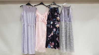 30 PIECE MIXED CLOTHING LOT CONTAINING OASIS DRESS, WAREHOUSE PINK DRESS, PRINCIPLES CHINOS, DOROTHY PERKINS FLOWER DETAILED DRESS, OASIS FLOWER DETAILED DRESS, LITTLE MIST DRESSES, DOROTHY PERKINS BLACK DRESS, DOROTHY PERKINS VELVET DRESS ETC