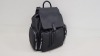 12 X BRAND NEW TOPSHOP BLACK LEATHER STYLED MULTI POCKET BACKPACKS RRP £25.00 IN 3 BOXES