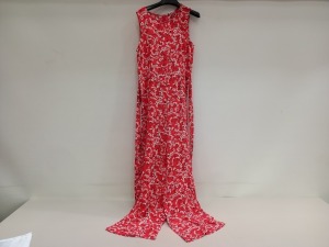 12 X BRAND NEW VILLA CLOTHES ORANGE FLOWER DETAILED JUMPSUITS IN VARIOUS SIZES RRP £45.00 - TOTAL £540