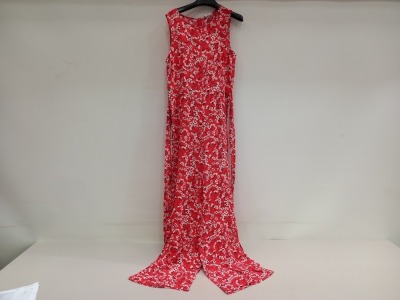 12 X BRAND NEW VILLA CLOTHES ORANGE FLOWER DETAILED JUMPSUITS IN VARIOUS SIZES RRP £45.00 - TOTAL £540