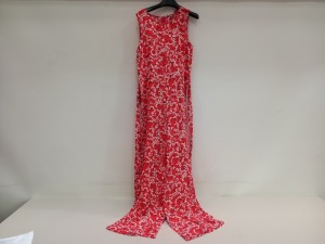 12 X BRAND NEW VILLA CLOTHES ORANGE FLOWER DETAILED JUMPSUITS IN VARIOUS SIZES RRP £45.00 - TOTAL £540