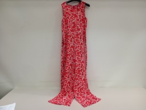 12 X BRAND NEW VILLA CLOTHES ORANGE FLOWER DETAILED JUMPSUITS IN VARIOUS SIZES RRP £45.00 - TOTAL £540