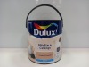 11 X BRAND NEW 2.5L DULUX WALLS AND CEILINGS MATT COOKIE DOUGH PAINT.