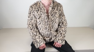 5 X BRAND NEW DOROTHY PERKINS 'TALL' LEOPARD STYLED FUR JACKETS SIZE UK 12 - IN 1 BOX