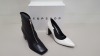 15 PIECE MIXED TOPSHOP SHOE LOT CONTAINING 10 X HEIDI BLACK ZIP UP HEELED ANKLE BOOTS IN SIZE 5, 6, 7 AND 8 (TOTAL RRP £890.00) AND 5 X GOLLY WHITE HEELED OPEN FOOT SHOES SIZE 8 AND 9 (TOTAL RRP £210,.00)