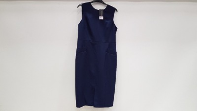 25 X BRAND NEW DOROTHY PERKINS NAVY OPEN BACK ZIP UP DRESSES IN SIZES 6, 8, 10, 12 AND 14 RRP £25 (TOTAL RRP £625.00) (PICK LOOSE)