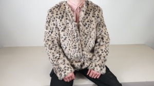 5 X BRAND NEW DOROTHY PERKINS 'TALL' LEOPARD STYLED FUR JACKETS SIZE UK 16 - IN 1 BOX