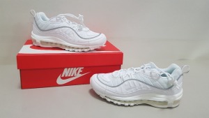 4 X BRAND NEW WOMENS WHITE NIKE AIR MAX 98S ITEM CODE - PAFCM PAUHD UK SIZE 8