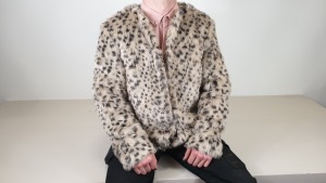5 X BRAND NEW DOROTHY PERKINS 'TALL' LEOPARD STYLED FUR JACKETS SIZE UK 20 - IN 1 BOX