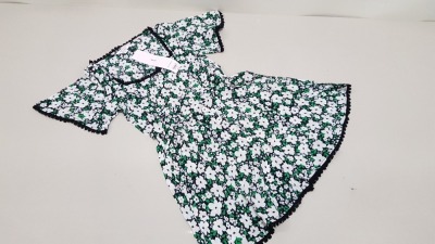 10 X BRAND NEW MISS SELFRIDGE BUTTONED FLORAL DRESSES UK SIZE 10 RRP £30.00 (TOTAL RRP £300.00)