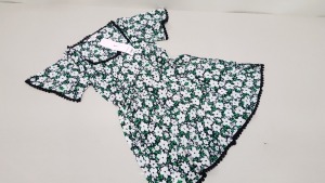 15 X BRAND NEW MISS SELFRIDGE BUTTONED FLORAL DRESSES UK SIZE 8 RRP £30.00 (TOTAL RRP £450.00)