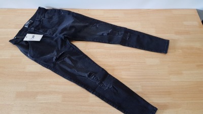 14 X BRAND NEW SIKSILK BLACK DISTRESSED SKINNY JEANS SIZE EXTRA SMALL