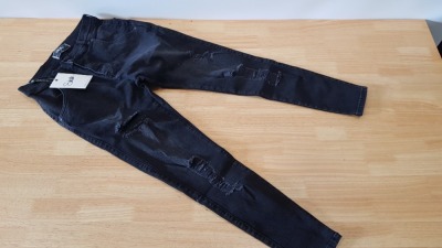 10 X BRAND NEW SIKSILK BLACK DISTRESSED SKINNY JEANS SIZE XL AND XXL