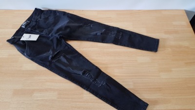 15 X BRAND NEW SIKSILK BLACK DISTRESSED SKINNY JEANS SIZE LARGE