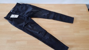 20 X BRAND NEW SIKSILK BLACK DISTRESSED SKINNY JEANS SIZE MEDIUM