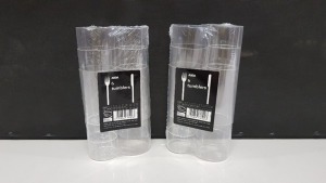 640 X BRAND NEW PACKS OF 6 HIGH BALL SLIM JIM CLEAR PLASTIC TUMBLERS IN 160 DISPLAY BOXES - ON 1 FULL PALLET - 3840 INDIVIDUAL TUMBLERS IN THE LOT