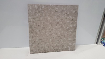 170 X BRAND NEW BOXED TROY CERAMIC GLAZED PORCELAIN WALL & FLOOR TILES IN TERRAZZO GREY. (450 X 450 X 8MM) (1,01M2) - ON ONE PALLET