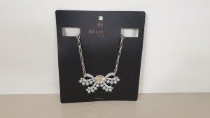 LARGE QUANTITY OF BRAND NEW BLANCO RIBBON SHAPED SLIVER NECKLACES RRP. £15.99