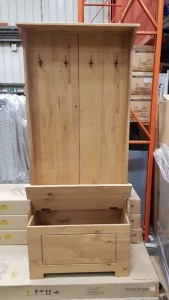 2 X BRAND NEW BOXED MOUNTROSE WAXED PINE HALLWAY UNIT - IN 2 BOXES