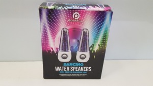 36 X BRAND NEW BOXED POWERFULL DANCING WATER SPEAKERS WITH COLOUR CHANGING LEDS. - IN 3 BOXES