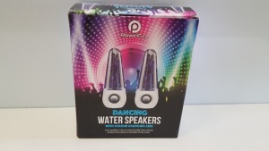 36 X BRAND NEW BOXED POWERFULL DANCING WATER SPEAKERS WITH COLOUR CHANGING LEDS. - IN 3 BOXES