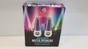 36 X BRAND NEW BOXED POWERFULL DANCING WATER SPEAKERS WITH COLOUR CHANGING LEDS. - IN 3 BOXES