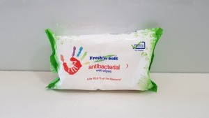 240 X BRAND NEW FRESH'N SOFT ANTIBACTERIAL WET WIPES (DERMATOLOGICALLY TESTED - NO PARABEN) - IN 10 BOXES