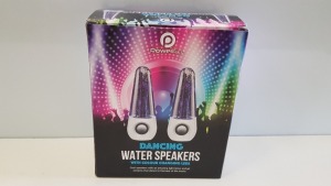 24 X BRAND NEW BOXED POWERFULL DANCING WATER SPEAKERS WITH COLOUR CHANGING LEDS. - IN 2 BOXES
