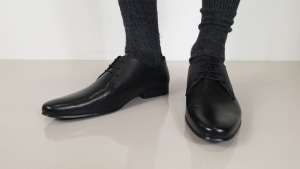 5 X BRAND NEW TOPMAN BLACK BRIGHT EMBOSS REAL LEATHER SHOES RRP.£35.00 SIZE 10