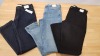 13 PIECE MIXED TOPSHOP JEAN LOT CONTAINING JAMIE HIGH WAISTED SKINNY TALL JEANS UK SIZE 12, JONI SUPER HIGH WAISTED SKINNY JEANS UK SIZE 18, TOPMAN SLIM DENIM JEANS AND TOPMAN STRETCH SLIM JEANS W30 L32