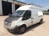 WHITE FORD TRANSIT 115 T350L RWD. ( DIESEL ) Reg : KW08 RSU Mileage : 135828 Details: WITH 1 KEY, NO V5, ENGINE SIZE: 2402CC, MOT UNTIL 04/01/2022, WITH GLASS CARRY FRAME & ROOF RACK - 6