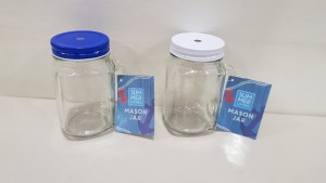 240 X BRAND NEW BOXED SUMMER LIVING GLASS MASON JAR DRINKS CUP - IN 10 BOXES