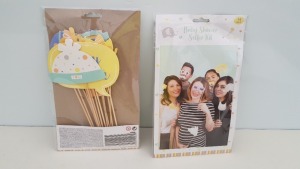 432 X BRAND NEW CELEBRATIONS BABY SHOWER SELFIE KIT IN VARIOUS STYLES IN 18 BOXES