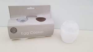 240 X BRAND NEW YOUR HOME SET OF 2 PLASTIC EGG COOKERS IN 10 BOXES