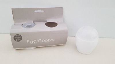 240 X BRAND NEW YOUR HOME SET OF 2 PLASTIC EGG COOKERS IN 10 BOXES