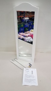 4 X BRAND NEW BOXED WHITE EZIGOO MIRRORJEWELLERY CABINET & INTERNAL STORAGE UNIT. (90 X 35 X 10C) - IN 4 BOXES