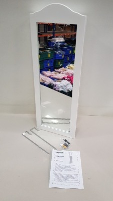 4 X BRAND NEW BOXED WHITE EZIGOO MIRRORJEWELLERY CABINET & INTERNAL STORAGE UNIT. (90 X 35 X 10C) - IN 4 BOXES