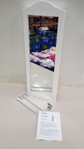 4 X BRAND NEW BOXED WHITE EZIGOO MIRRORJEWELLERY CABINET & INTERNAL STORAGE UNIT. (90 X 35 X 10C) - IN 4 BOXES