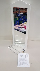 4 X BRAND NEW BOXED WHITE EZIGOO MIRRORJEWELLERY CABINET & INTERNAL STORAGE UNIT. (90 X 35 X 10C) - IN 4 BOXES