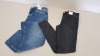 10 PIECE MIXED TOPSHOP JEAN LOT CONTAINING 4 X JAMIE HIGH WAISTED SKINNY JEANS UK SIZE 10 RRP £42.00 AND 5 X MOM PETITE JEANS UK SIZE 6 RRP £46.00 AND 1 X STRAIGHT HIGH WAISTED STRAIGHT LEG JEANS UK SIZE 14 RRP £40.00 (TOTAL RRP £438.00)